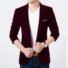 Mens blazer hochwertigen anzug jacke korean fashion samt blau blazer Männlichen beiläufigen jacke einreiher plus größe 6XL auf verkauf