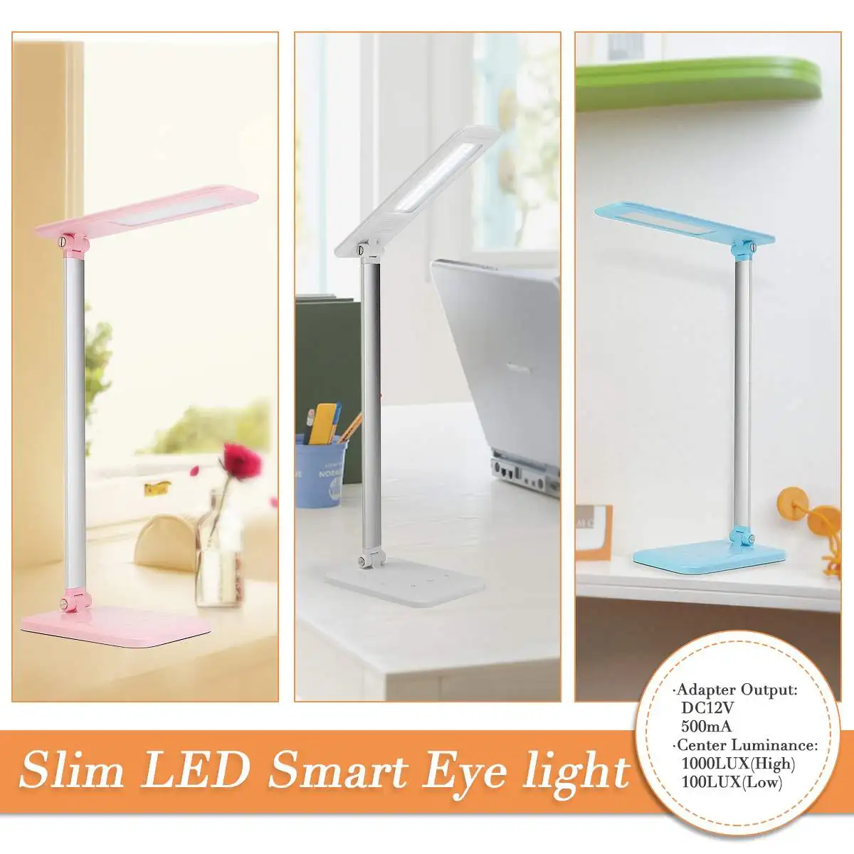 

Foldable Smart for Touch Control LED Table Lamp Eye Protection Reading Light For Study Indoor Lighting Desk Lamps