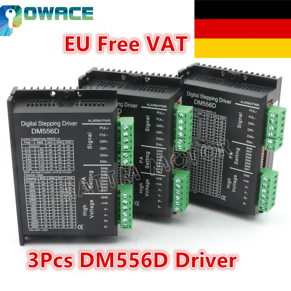 

[EU&US Delivery/Free VAT] 3Pcs DM556D Digital Stepper Motor Driver DC 24-50V 5.6A High performance for CNC Router