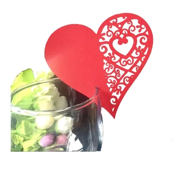 

200x Laser cut Heart Shape Table Number Place Card Name Card Wine Glass Cup Decoration Wall Decals Sticker for Wedding Favor