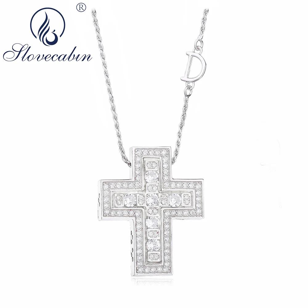 

Slovecabin 6 style Real 100% 925 Sterling Silver Cross Pendant Necklaces For men Japanese Fashion Style Wedding Choker Necklaces
