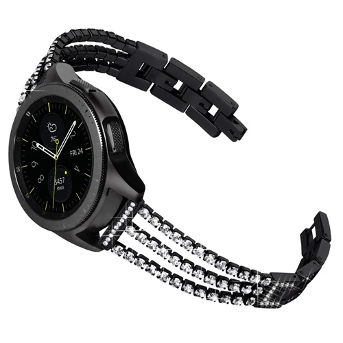 20mm/22mm strap for Samsung Galaxy 46mm Gear S3 Frontier active 42mm S2 classic huawei watch gt watch band metal bracelet - Цвет ремешка: black