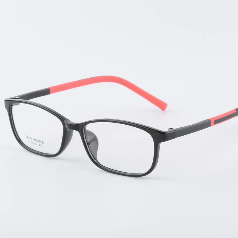 BCLEAR TR90 унисекс оптические очки Ultem гибкий супер светильник-взвешенный по рецепту оптические очки оправа квадратные очки - Цвет оправы: Black Red