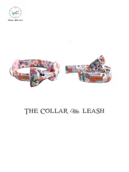 

Sakura Puppy Collar and Leash Set with Bow Tie Dog Necklace with Plastic Buckle for Big and Small Dog XXS-XL Pet Accessories