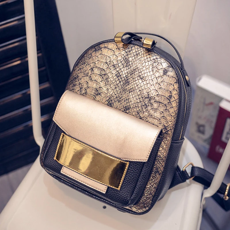 2017 Design PU Leather Backpack Women Backpacks For Teenage Girls School Bags Black Summer Brand Vintage