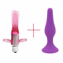 YEMA 2PCS/Set Tongue Vibrators and Long Butt/Anal Plug Sex toys for Women/men Clitoral and Prostata Stimulate