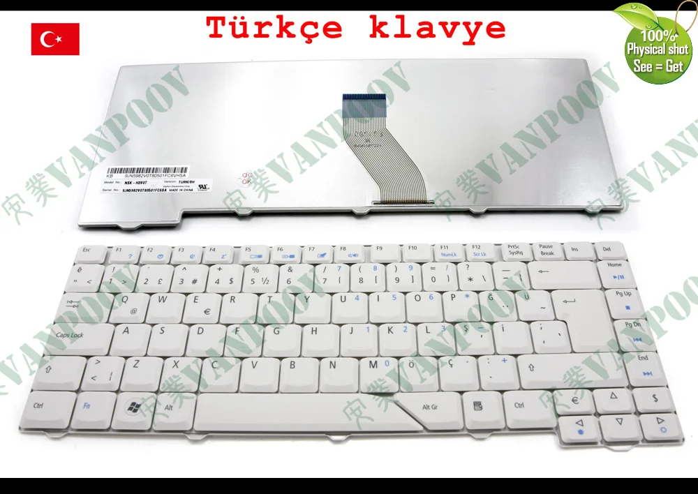 Nuova Tastiera Per Notebook Tr Tastatur Per Acer Aspire 4520 4530 4710 4720 4920 5220 5520 5710 5720 5920 5930 6920 Grigio Bianco