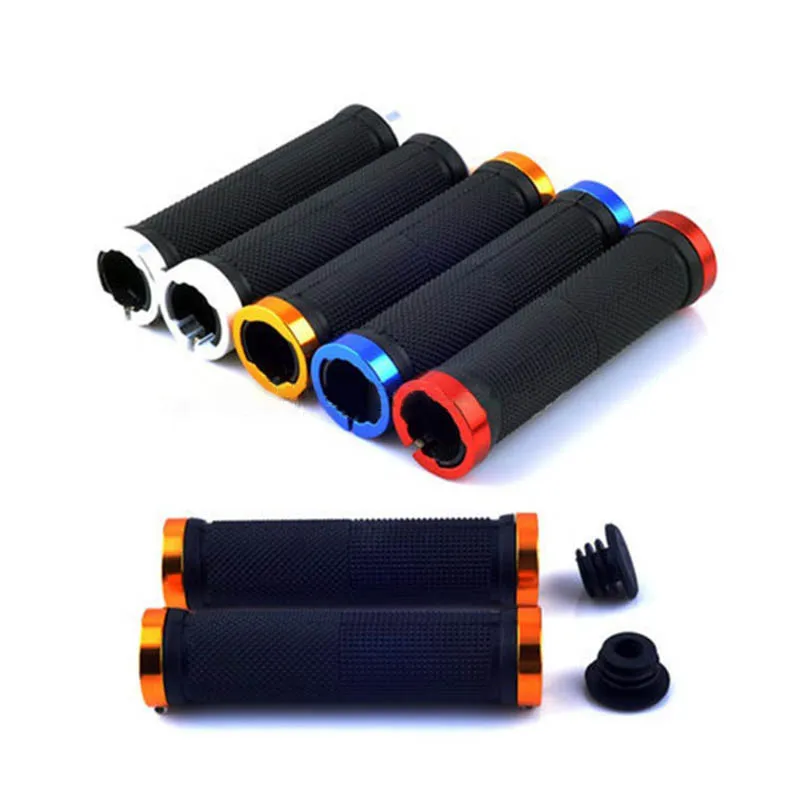 

Sahoo 1Pair 130mm Bicycle Grips Aluminium Alloy Bilateral Locking Bicycle Handle Set Deputy Handle Mountain Bike Grips