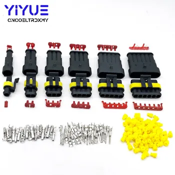

1 set super seal AMP Tyco connector 1.5 Kit 1/2/3/4/5/6 Pin Waterproof Female and Male Electrical automotive Wire Connector Plug