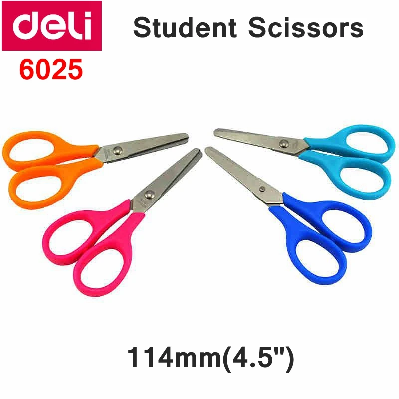 Deli 6025 Student Scissors 114mm(4.5') Stainless Scissors Retail
