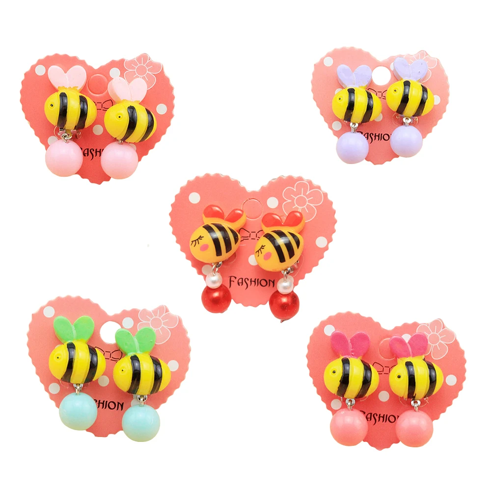 Buy 5 Pairs of Little Girls Earrings Fake Ear Clips