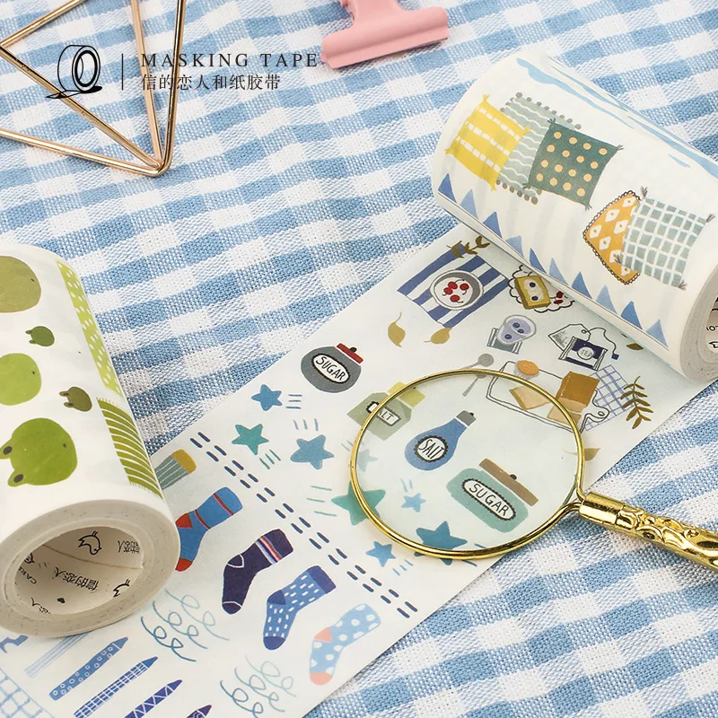 Лавандовые фрукты цветы Васи клейкие ленты Diy Скрапбукинг наклейка этикетка