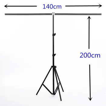 

Photography Backdrop Background Support Stand System Metal with 3 clamps, Carrying Bag 140m X 200cm