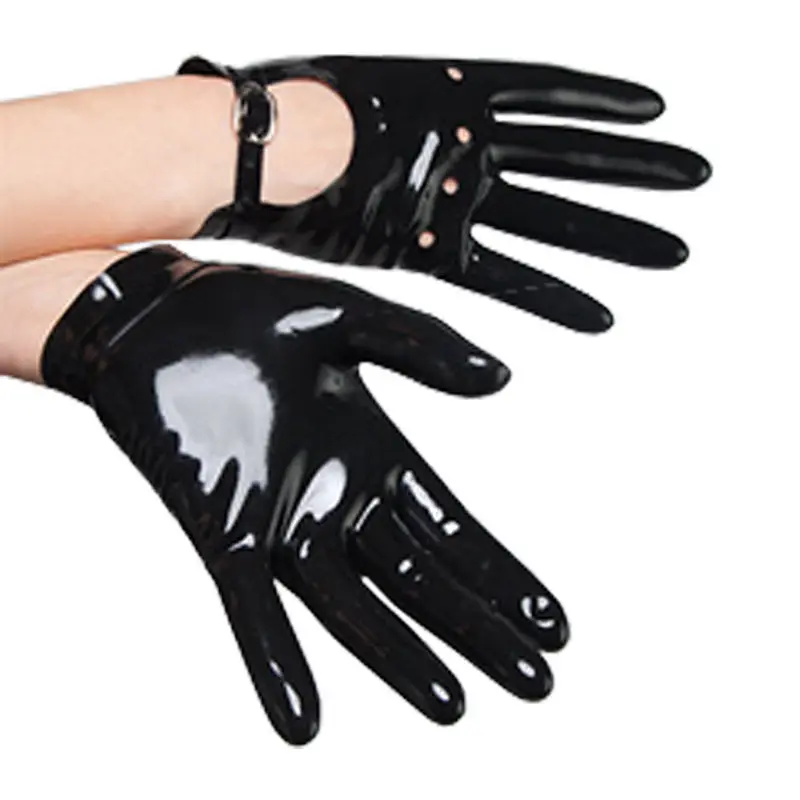 

Sexy Black Latex Gloves Club Wear for Rubber Catsuits Dress