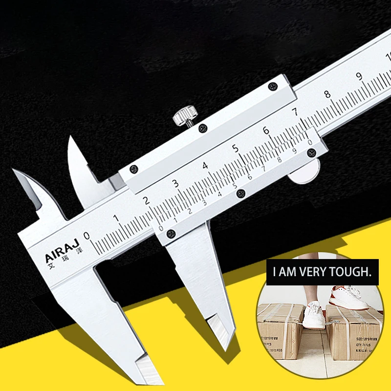 Ceny AIRAJ 6 12 cal 150 300mm suwmiarka ze stali nierdzewnej przemysłowe precyzyjne klasy narzędzia pomiarowe Gauge linijka
