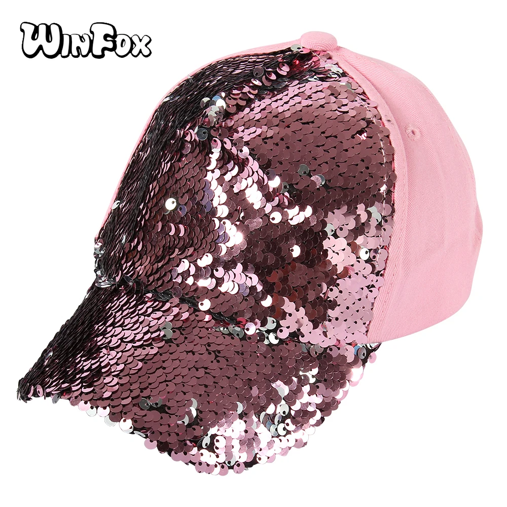 red sequin baseball cap