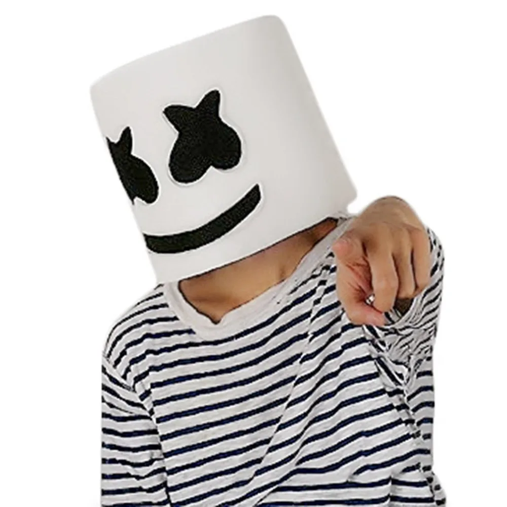 Модный дизайн Хэллоуин вечерние Вечеринка ночной клуб латексная белая маска для взрослых DJ маска косплей костюм шлем мультфильм шляпы