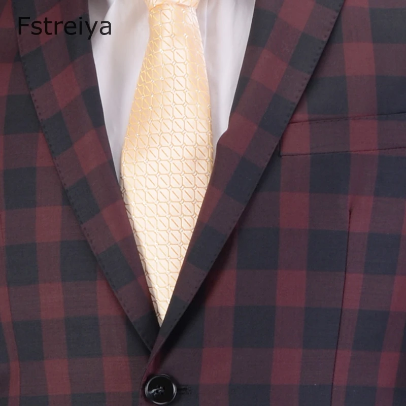 Custom made 150's Wool men suit  with pants high quality customes windowpane check Suit for wedding clothing mens tailored suit