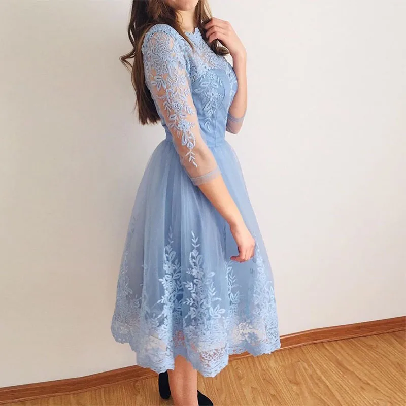 light blue a line dress