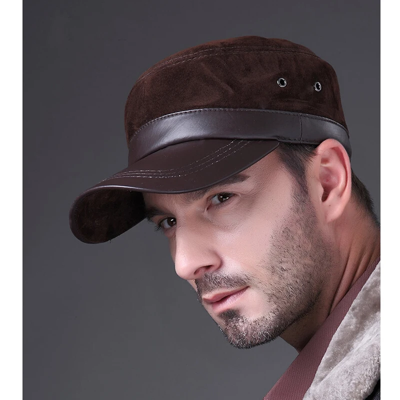 HL026 New genuine leather hat/cap brand baseball caps/hats lambskin sheep skin Nubuck Grin suede 2017 NEW