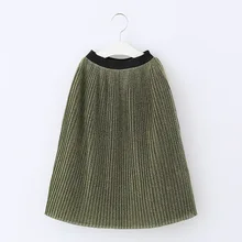 Крутые плиссированные юбки для девочек; Новая Осенняя юбка; блестящая детская юбка принцессы для подростков; модная эластичная детская юбка с высокой талией; Одежда для девочек