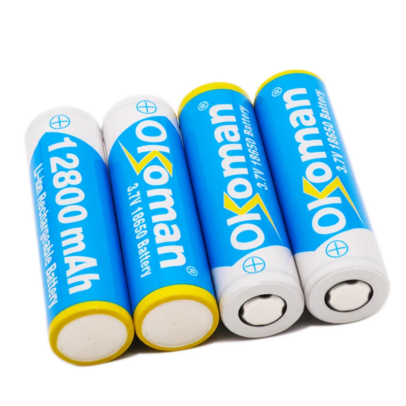 Okoman 3 7 V 18650 батарея 12800mAh литий ионная аккумуляторная для фонарика Электрический