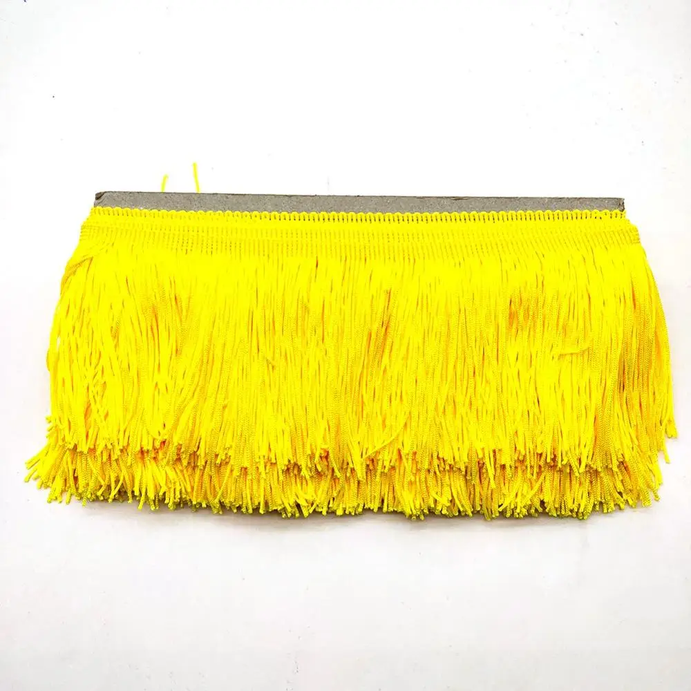 Новая 10 см широкая кружевная бахрома отделка отделочная кисточка для латинских платьев сценическая одежда кружевные аксессуары лента кисточка - Цвет: Yellow