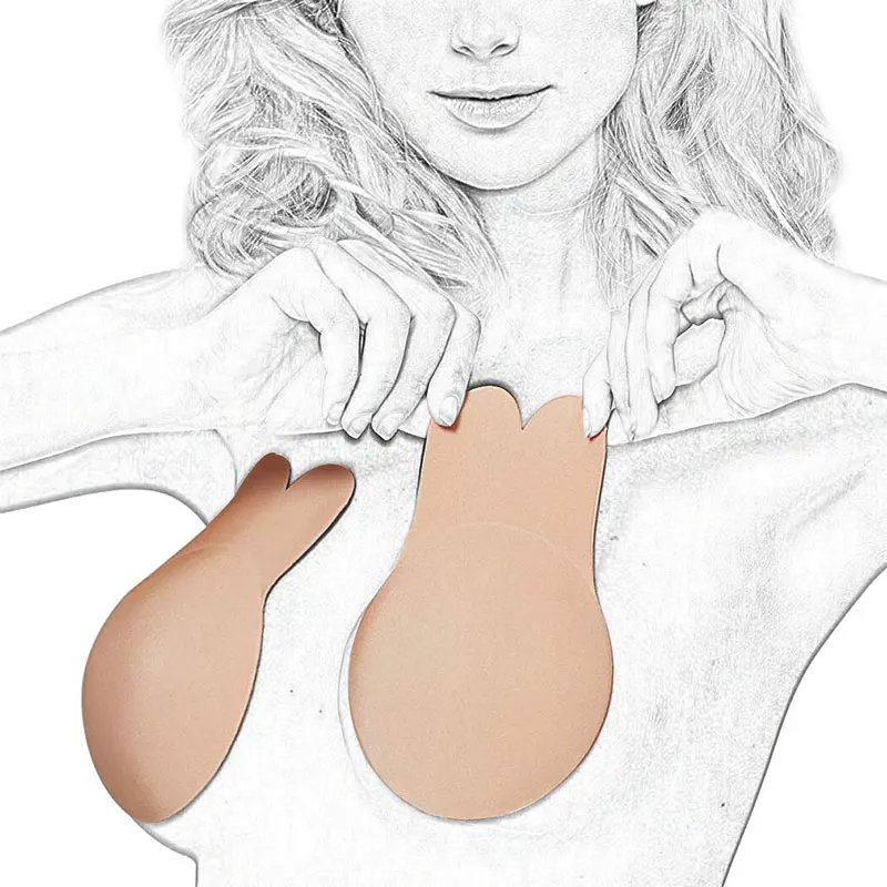 

CZCCWD Lingerie Femme 1 Pair Bandage Strapless Invisible Push Up Bras Fashion Adhesive Bra Sexy Dress Wedding Party Sticky Bras
