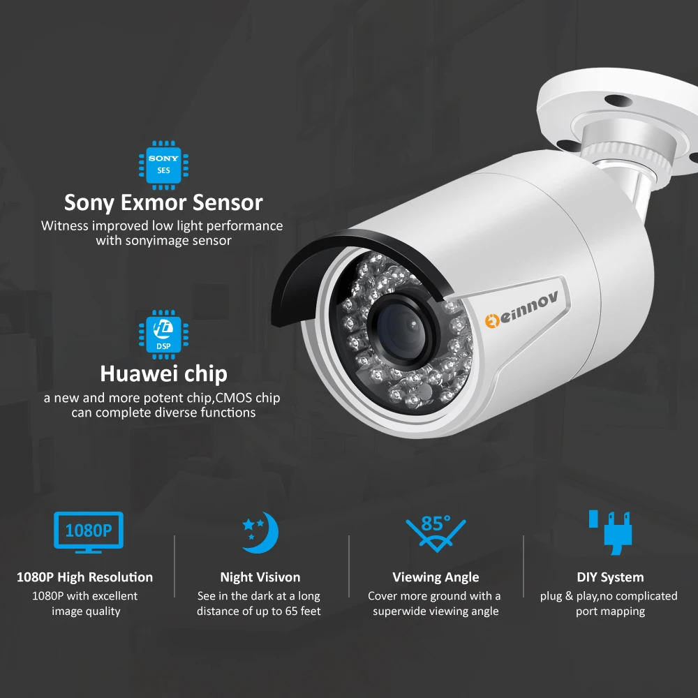 Einnov 4CH 5MP AHD DVR камера видео мониторинг наружного наблюдения комплект CCTV система камер домашней безопасности P2P ночное видение HD