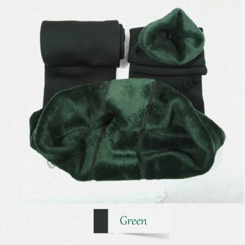 Трендовые вязаные Лидер продаж Зимние новые высокие эластичные утолщенные женские Леггинсы теплые штаны обтягивающие штаны для женщин зимние леггинсы коричневые - Цвет: Green