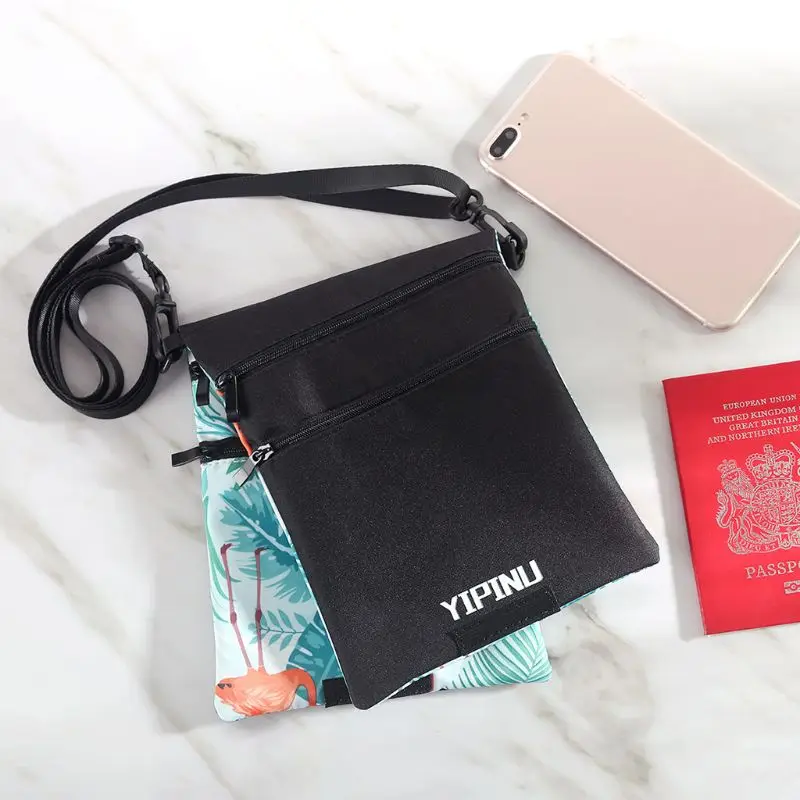 High Quality Double-face Available ID Card Holder RFID Travel Lock Multifunction Neck Passport Carrying Case Travel Wallet