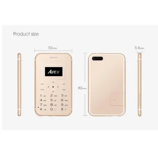 AIEK/AEKU X8 ультра тонкий мобильный телефон для карт мини карманный ученический