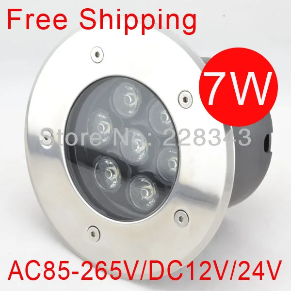 Free Shipping, 7w AC85~265V, High Power LED Underground Light Waterproof IP65 Outdoor led Underground Lamp