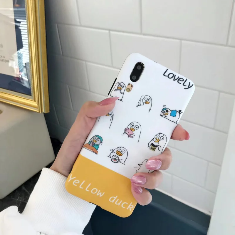 Забавная картина с утками чехол для Iphone X 6 6s 7 8 XS XR MAX модные мягкие Мультяшные