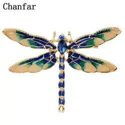 Chanfar дизайн одежды Эмаль Кристалл Rhinestone Dragonfly Броши Для женское платье брошь для шарфа Заколки ювелирные аксессуары подарок