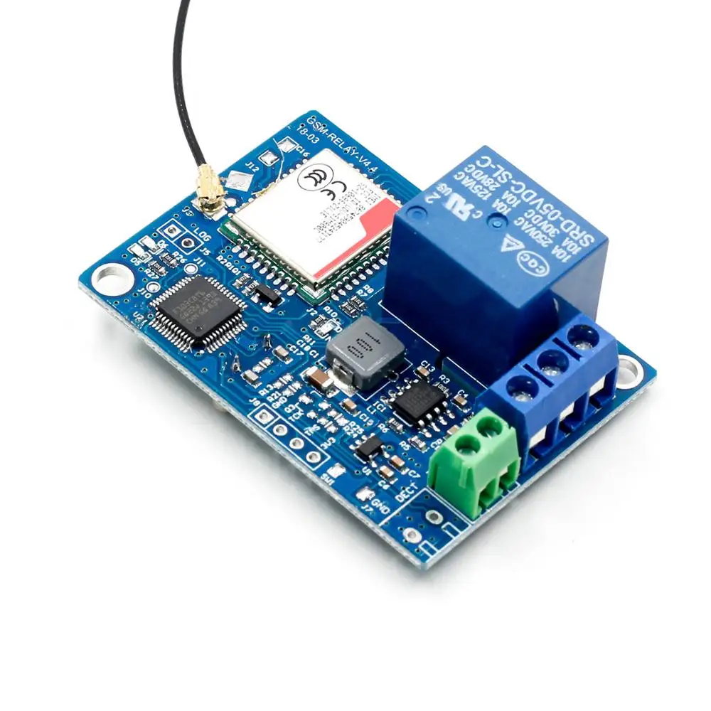 Online 1 canal módulo de relé SMS GSM interruptor de Control remoto SIM800C STM32F103CBT6 para bomba de oxígeno de invernadero