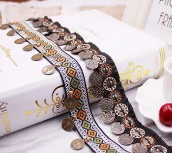 

10Yards 25mm Wide Copper Tassel Lace Trim Bohemian Cotton Fabric Ribbon Fringe Drop Handmade Sewing Clothes Curtains Accessories