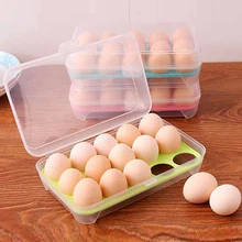 Кухонный Контейнер для яиц ящик для хранения 15 Сетка Коробка для яиц контейнер для пищевых продуктов коробки контейнера для хранения двухслойный ящик для яиц