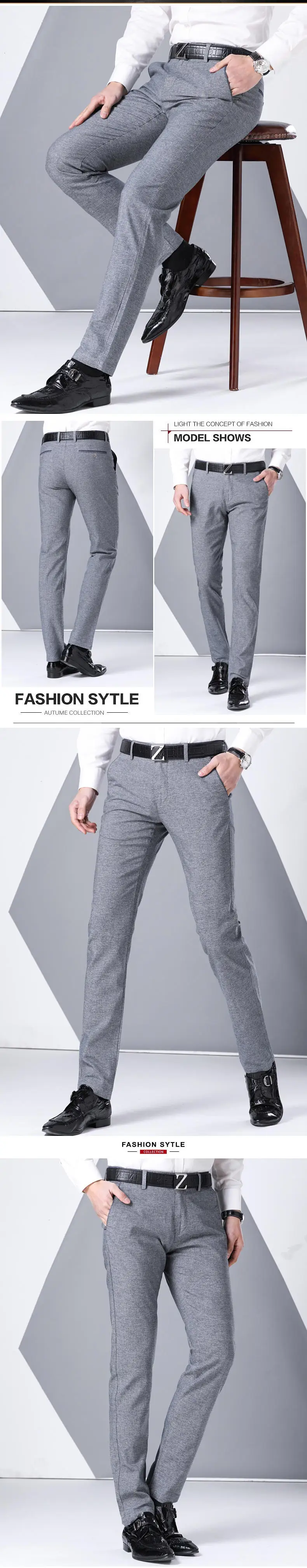 MuLS Brand Fashion Men Suit Pants Business Straight Pants Men Spring Autumn Winter Classic Elastic Waist Formal Male Trousers 01