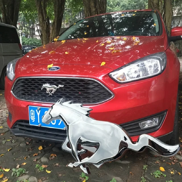 New 3D Metal 20.5cm Running Horse Car Sticker Emblem Badge
