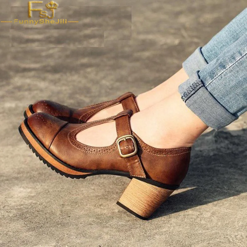 t strap block heel