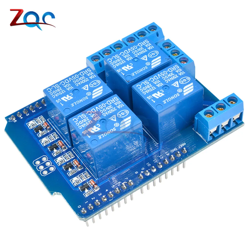 Релейный Щит V2.0 4 канальное реле 5 В плата расширения Swtich для Arduino UNO R3 макетная