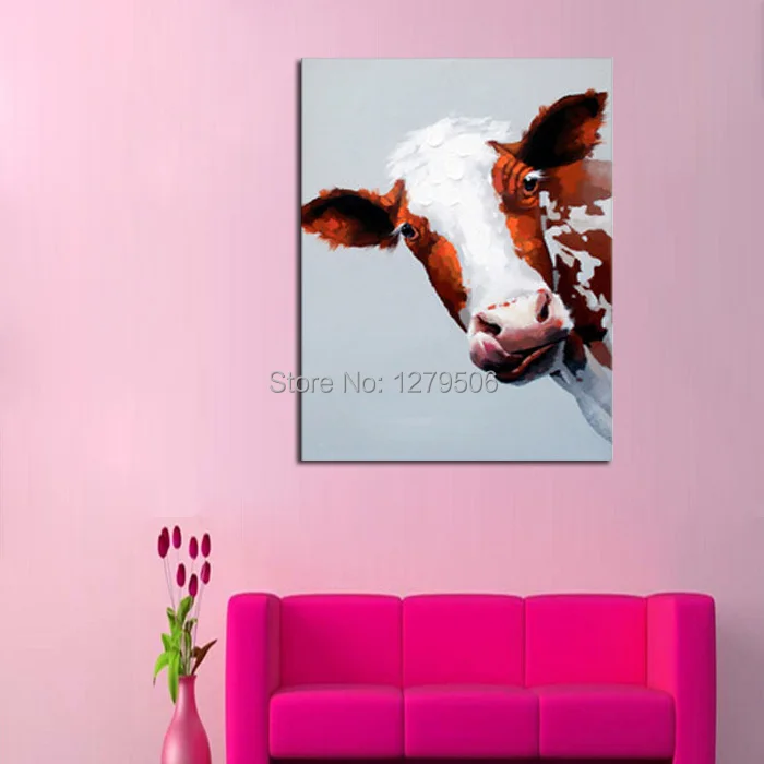 

100% Handpainted Oil Paintings Picture Panel Adorable Dog Animal Oil Painting on Canvas for Home Decoration
