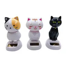 На солнечных батареях Танцующая животное кошка качающаяся анимированная поплавок Танцующая игрушка автомобиль декор кошка автомобиль-Стайлинг