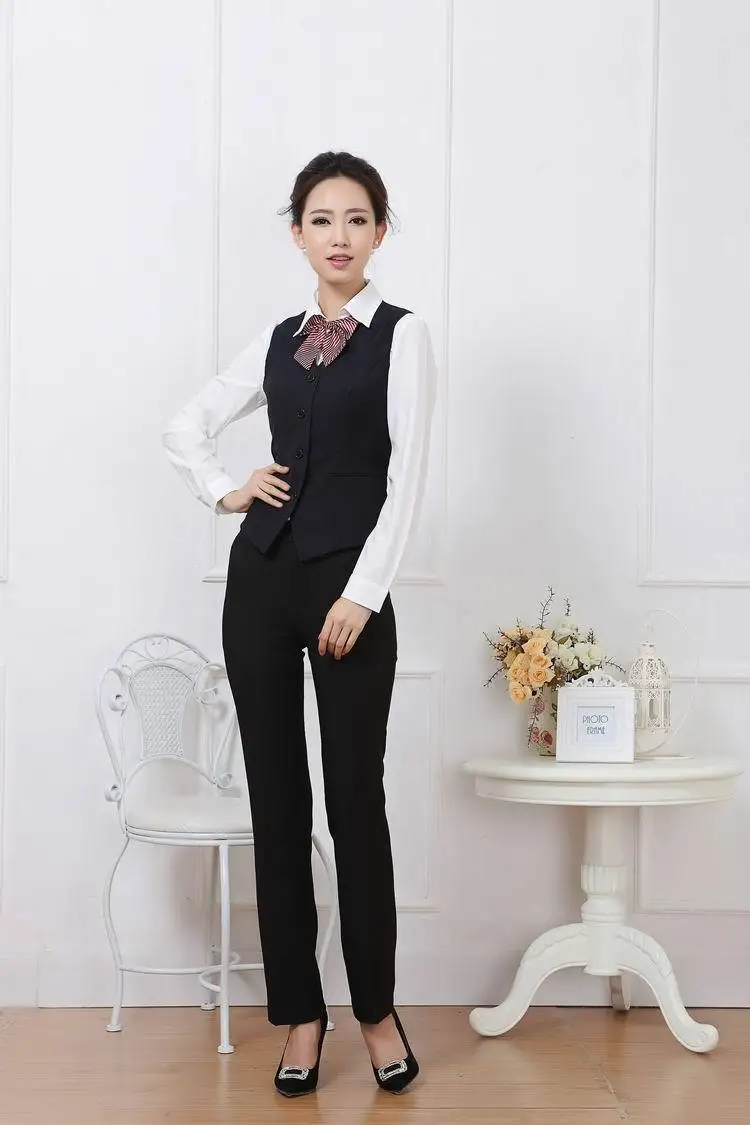 Restaurant Waitress Uniform Formal Vest 