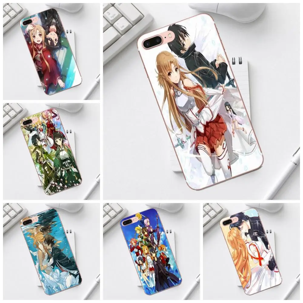 Qdowpz 2018 Japanese Anime Sword Art Online For Galaxy Alpha Core Prime Note 4 5 8 S3 S4 S5 S6 S7 S8 S9 mini edge Plus | Мобильные