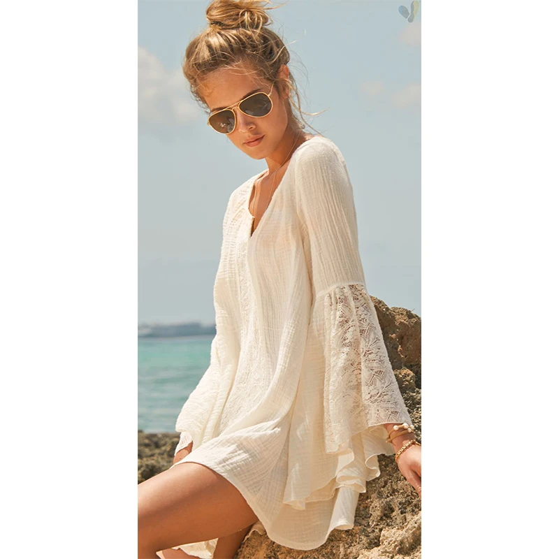 

Womens Dresses New Arrival 2018 White Beach Dress Lace Crochet Bodycon Dresses Ladies Trendy Clothes Robe Courte Sukienka Damska
