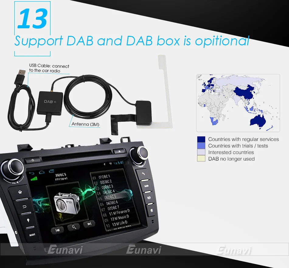 Sale Eunavi 8" HD Screen 2 din Android 9.0 Quad Core Car DVD Player for 2010 2011 2012 2013 MAZDA 3 stereo radio GPS Navigation wifi 20