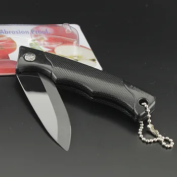 

11-11 Special Offer SKJ Black Nano Ceramic Kitchen Folding Mirror Light Pocket Knife Mini Portable Paring Fruit Knife For Gift