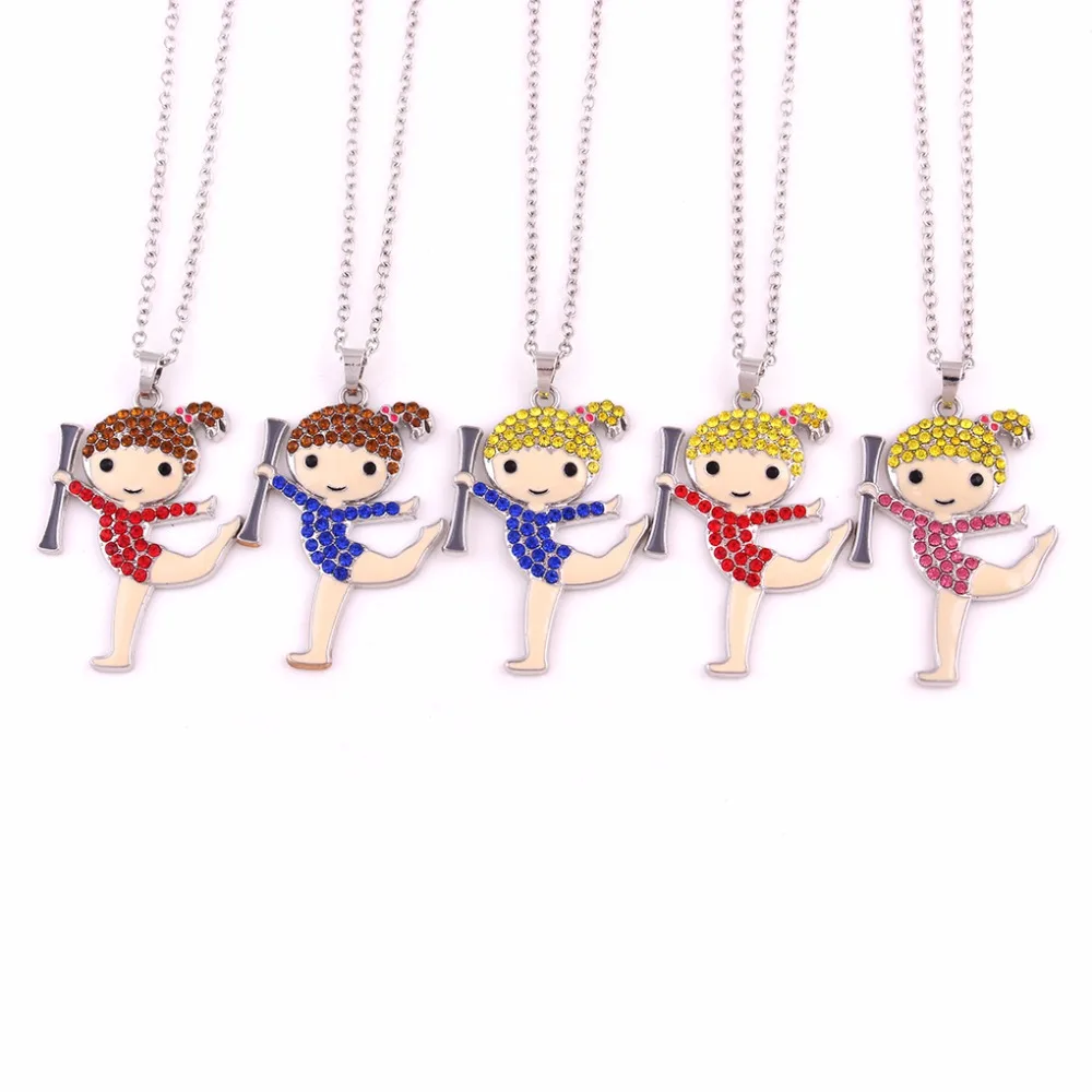 

Cheer girl Sign Charm Necklace Fashion Cheerleader gymnastics Gift Jewelry
